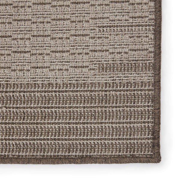 Jaipur Living Vibe by Jaipur Living Poerava Flatweave Polypropylene Indoor Outdoor Bordered Neutral Rug Gray 5'3"X7'6" RUG149706