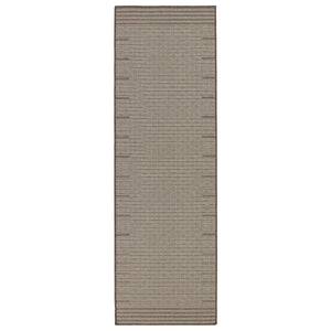 Jaipur Living Vibe by Jaipur Living Poerava Flatweave Polypropylene Indoor Outdoor Bordered Neutral Rug Gray 2'6"X8' RUG149704