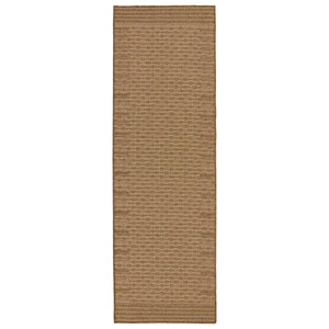 Jaipur Living Vibe by Jaipur Living Poerava Flatweave Polypropylene Indoor Outdoor Bordered Neutral Rug Beige 2'6"X8' RUG149842