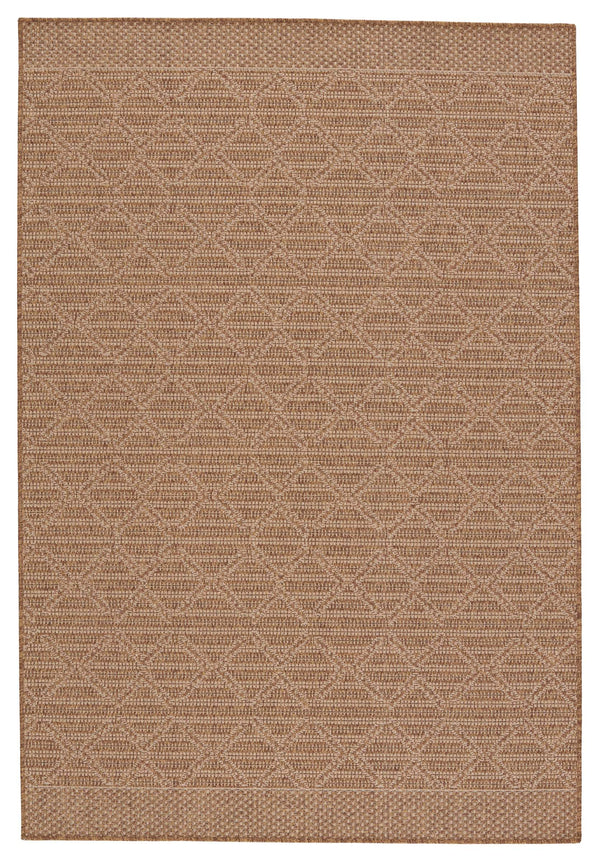 Jaipur Living Vibe by Jaipur Living Motu Flatwoven Polypropylene Trellis Rug for Patio or Foyer Light Brown 4'X6' RUG149733
