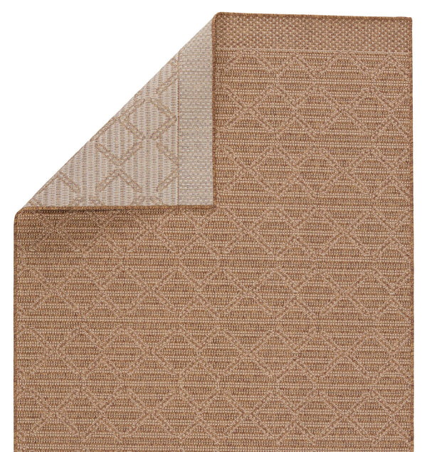 Jaipur Living Vibe by Jaipur Living Motu Flatwoven Polypropylene Trellis Rug for Patio or Foyer Light Brown 4'X6' RUG149733