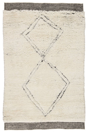 Jaipur Living Jaipur Living Ephesus Wool Hand-knotted Ivory Geometric Rug Moroccan High Pile RUG138521