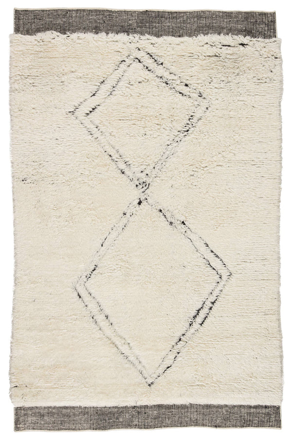 Jaipur Living Jaipur Living Ephesus Wool Hand-knotted Ivory Geometric Rug Moroccan High Pile RUG138521