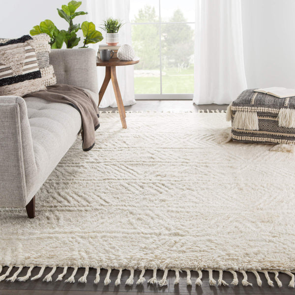Jaipur Living Jaipur Living Akka Wool Hand-knotted Moroccan Geometric Bohemian Cream Area Rug 9'X13' RUG144754