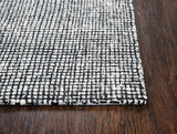Rizzy Talbot TAL102 Hand Tufted Casual/Solid Wool Rug Black/White 8' x 11'