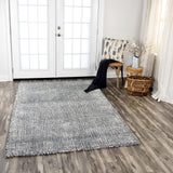 Rizzy Talbot TAL102 Hand Tufted Casual/Solid Wool Rug Black/White 8' x 11'