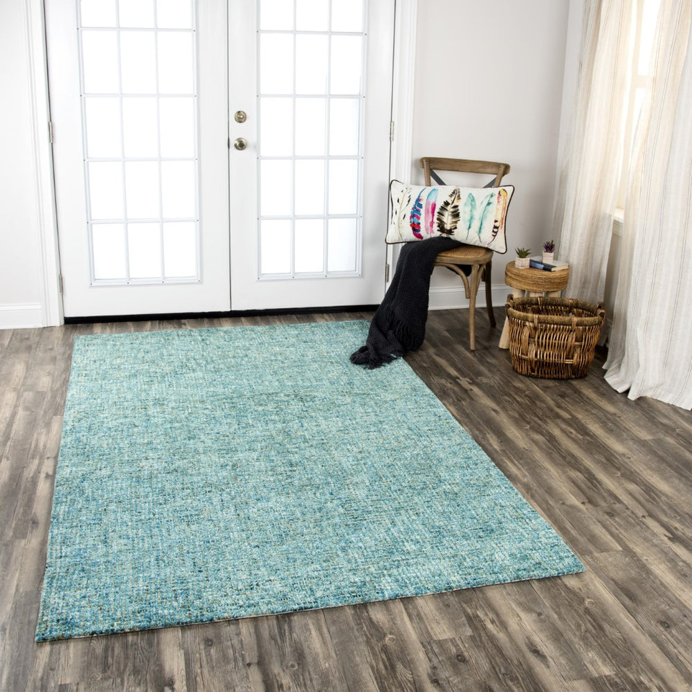 Rizzy Talbot TAL107 Hand Tufted Casual/Solid Wool Rug Teal 8' x 11'