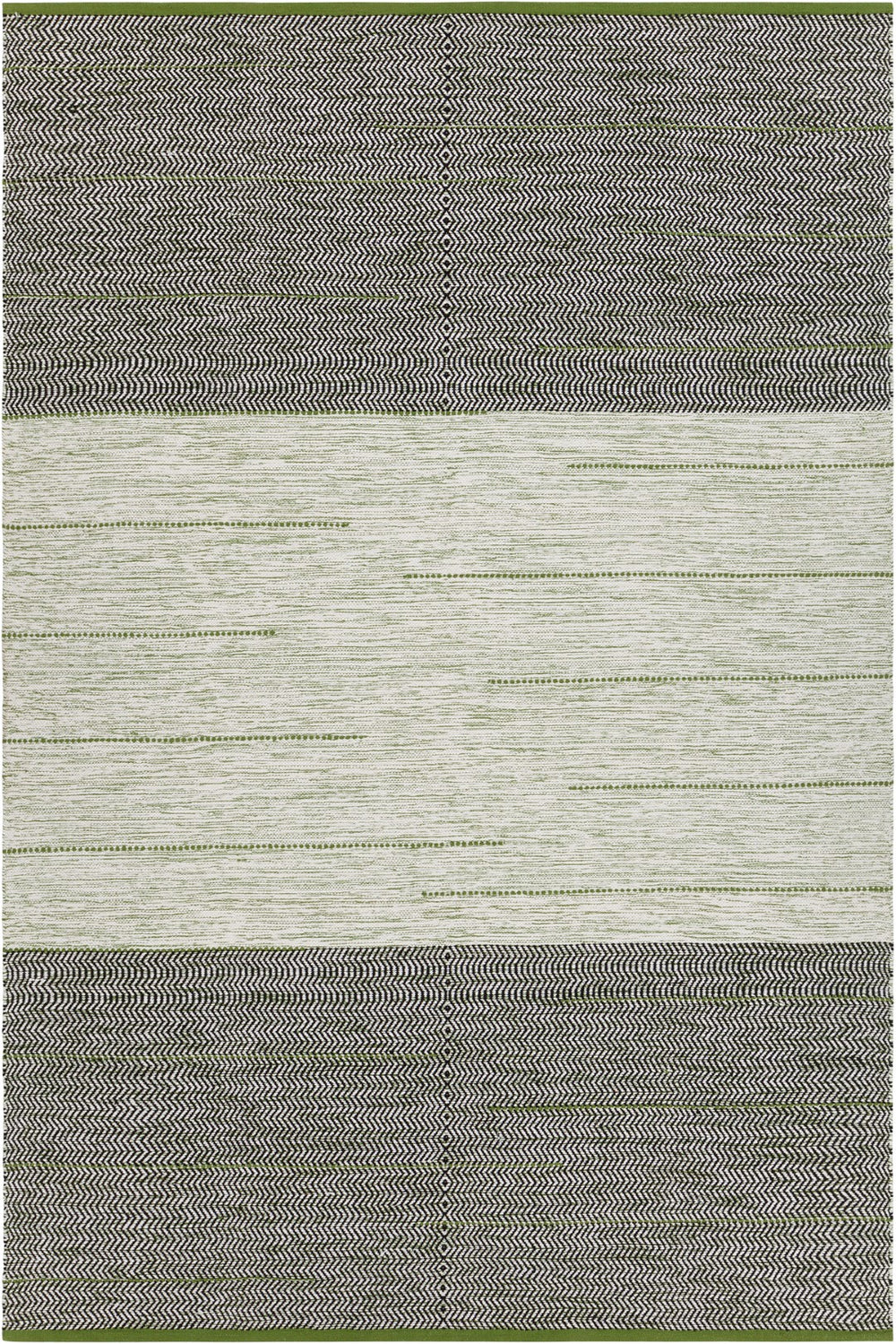 Chandra Rugs Hand-woven Cotton Rug - Exquisite Flatweave Craftsmanship For Stylish Comfort In Your Home Decor Green,Black Cotton Tan45925-576