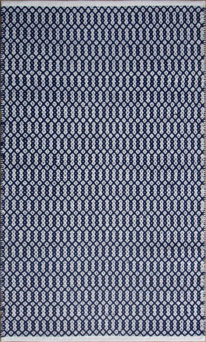 Chandra Rugs Hand-woven Cotton Flatweave Rug - Unique Artisanal Design To Elevate Your Living Space With Comfort Navy,White Cotton Tan45931-576