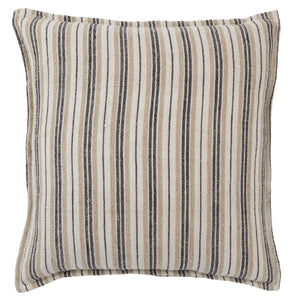 Jaipur Living Jaipur Living Lucien Linen Lumbar Pillow Earthy Stripe Poly Insert for Rooms Dark Brown / Cream 20" Square Poly Fill PLW103888