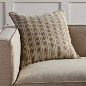 Jaipur Living Jaipur Living Lucien Linen Lumbar Pillow Earthy Stripe Poly Insert for Rooms Cream / Gold 20" Square Poly Fill PLW103907