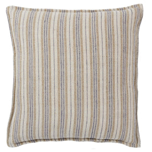 Jaipur Living Jaipur Living Lucien Linen Lumbar Pillow Earthy Stripe Poly Insert for Rooms Cream / Gray 20" Square Down PLW103941