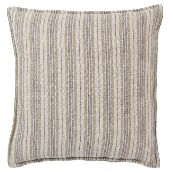 Jaipur Living Jaipur Living Lucien Linen Lumbar Pillow Earthy Stripe Poly Insert for Rooms Cream / Gray 20" Square Down PLW103941