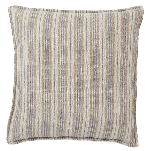 Jaipur Living Jaipur Living Lucien Linen Lumbar Pillow Earthy Stripe Poly Insert for Rooms Cream / Gray 20" Square Down PLW103941
