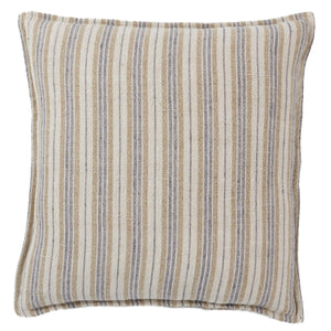 Jaipur Living Jaipur Living Tanzy Linen Lumbar Pillow Cover Earthy Stripe Reversible Woven Texture Cream / Gray 20" Square PLC102574