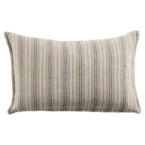 Jaipur Living Jaipur Living Lucien Linen Lumbar Pillow Earthy Stripe Poly Insert for Rooms Cream / Gray 13"X21" Lumbar Down PLW103940