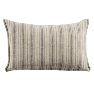 Jaipur Living Jaipur Living Tanzy Linen Lumbar Pillow Cover Earthy Stripe Reversible Woven Texture Cream / Gray 13"X21" Lumbar PLC102573