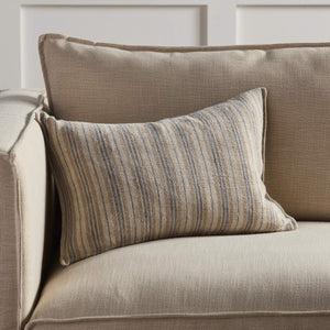 Jaipur Living Jaipur Living Tanzy Linen Lumbar Pillow Cover Earthy Stripe Reversible Woven Texture Cream / Gray 13"X21" Lumbar PLC102573