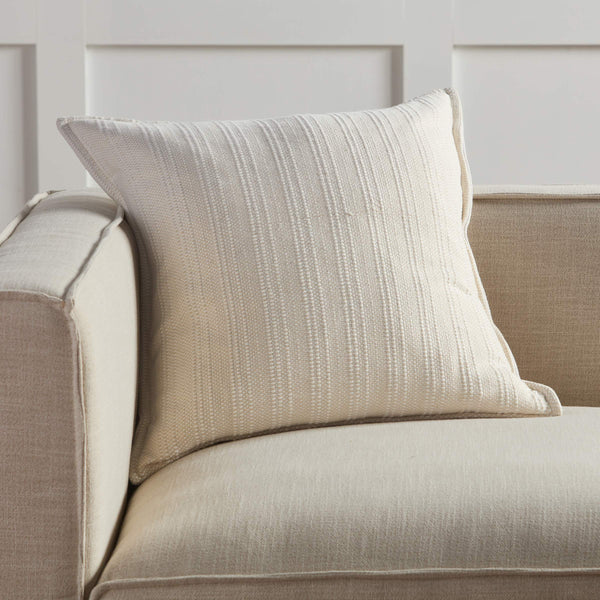 Jaipur Living Jaipur Living Ove Cotton Woven Stripe Throw Pillow Earthy Tones for Rooms Cream Down PLW103935