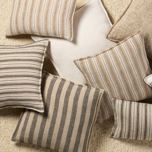 Jaipur Living Jaipur Living Striped Cotton Throw Pillow Cover Bohemian Beige Black Reversible PLC102566