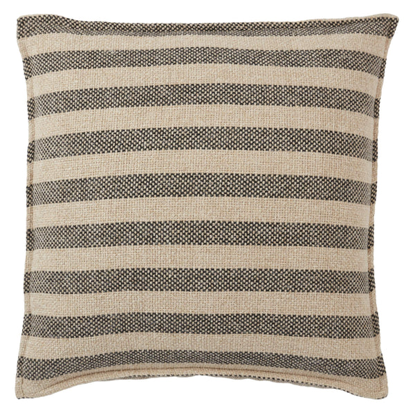 Jaipur Living Jaipur Living Striped Cotton Throw Pillow Cover Bohemian Beige Black Reversible PLC102566