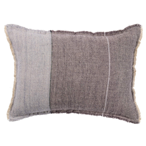Jaipur Living Jaipur Living Morrigan Linen Striped Throw Pillow with Fringe Trim for Earthy Interiors 16"x24" Lumbar Down PLW104008