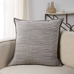 Jaipur Living Tanzy Cadell Contemporary Farmhouse Handmade Indoor Pillow Gray 24"x24"