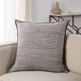 Jaipur Living Tanzy Cadell Contemporary Farmhouse Handmade Indoor Pillow Gray 24"x24"