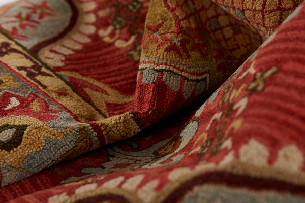 Momeni Tangier TAN21 Hand Tufted Traditional Medallion Indoor Rug Red 9'6" x 13'6"