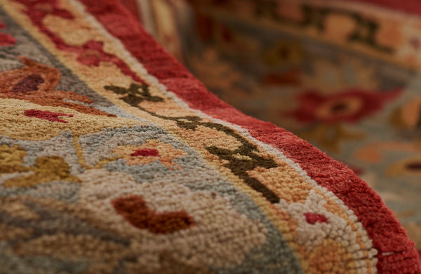 Momeni Tangier TAN21 Hand Tufted Traditional Medallion Indoor Rug Red 9'6" x 13'6"