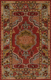 Momeni Tangier TAN21 Hand Tufted Traditional Medallion Indoor Rug Red 9'6" x 13'6"