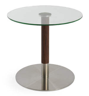 Soho Concept Tango Glass Dining Table: Modern 12mm Tempered Glass Top With Brushed Steel & Walnut Veneer Base Walnut  Soho-concept-dining-chair-13884
