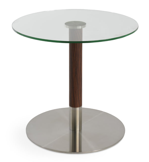 Soho Concept Tango Glass Dining Table: Modern 12mm Tempered Glass Top With Brushed Steel & Walnut Veneer Base Walnut  Soho-concept-dining-chair-13884