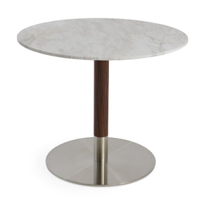 Soho Concept Tango Wood Dining Table - Elegant White Lacquer Or Walnut Top With Modern Brushed Steel Base & Post Walnut,White  Soho-concept-dining-chair-13947