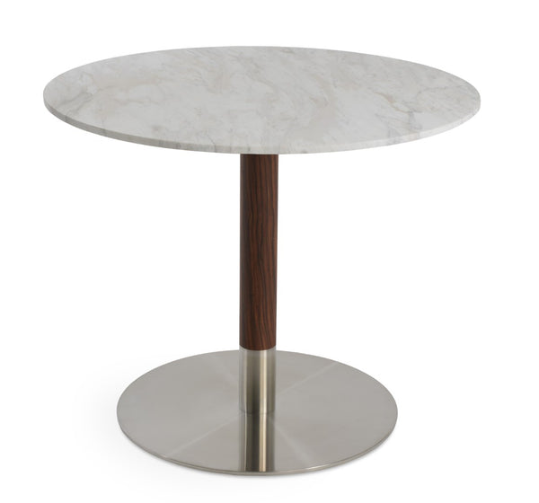 Soho Concept Tango Wood Dining Table - Elegant White Lacquer Or Walnut Top With Modern Brushed Steel Base & Post Walnut,White  Soho-concept-dining-chair-13947