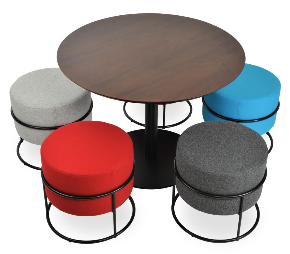 Soho Concept Colombo Stackable Ottoman - Luxurious Camira Wool Fabric, 10-year Guarantee, Stylish & Practical Seating Black,White,Red  Soho-concept-dining-chair-13466