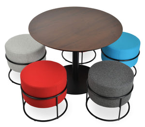 Soho Concept Colombo Stackable Ottoman - Luxurious Camira Wool Fabric, 10-year Guarantee, Stylish & Practical Seating Black,White,Orange  Soho-concept-dining-chair-13386