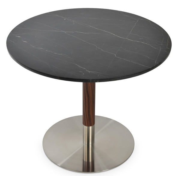 Soho Concept Tango Marble Dining Table - Luxurious White Carrara Top, Stylish Stainless Steel Base, Elegant Design Walnut,Black  Soho-concept-dining-chair-13931