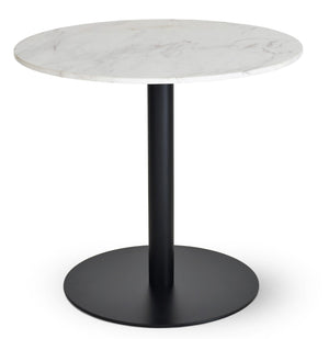 Soho Concept Tango Marble Dining Table - Luxurious White Carrara Top, Stylish Stainless Steel Base, Elegant Design Black  Soho-concept-dining-chair-13932