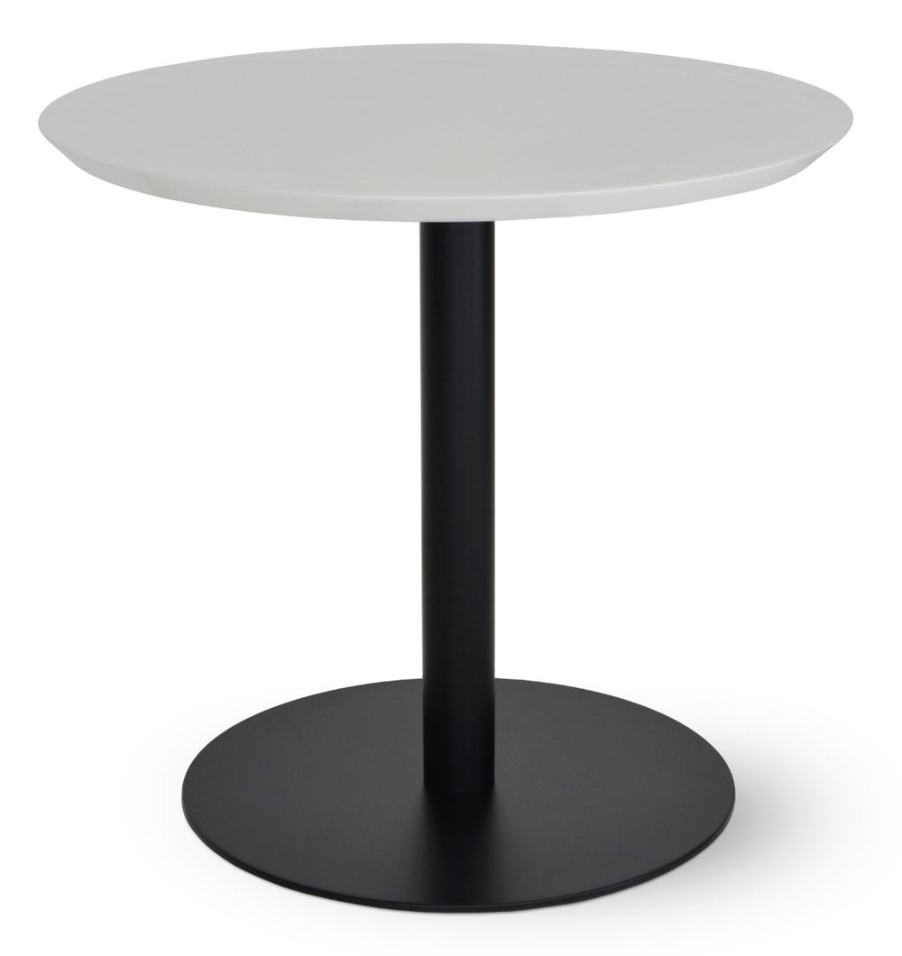 Soho Concept Tango Wood Bar Table: 32" White Lacquer & Walnut Top With Sleek Brushed Stainless Steel Base 40" Tall Walnut  Soho-concept-dining-chair-13890