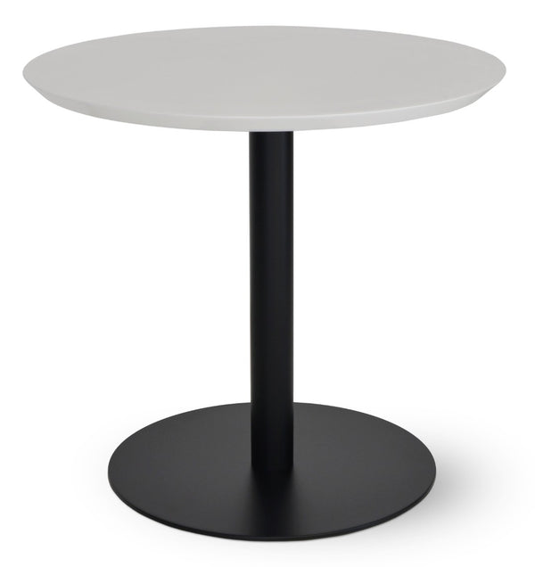 Soho Concept Tango Wood Bar Table: 32" White Lacquer & Walnut Top With Sleek Brushed Stainless Steel Base 40" Tall Black,White  Soho-concept-dining-chair-13917