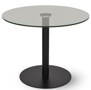 Soho Concept Tango Glass Dining Table: Modern 12mm Tempered Glass Top With Brushed Steel & Walnut Veneer Base Black  Soho-concept-dining-chair-13910