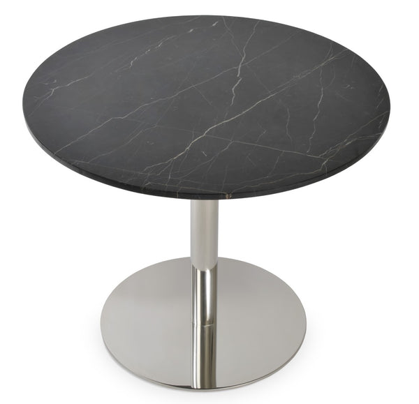 Soho Concept Tango Marble Dining Table - Luxurious White Carrara Top, Stylish Stainless Steel Base, Elegant Design Black  Soho-concept-dining-chair-13939