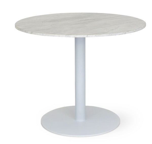 Soho Concept Tango Marble Dining Table - Luxurious White Carrara Top, Stylish Stainless Steel Base, Elegant Design White  Soho-concept-dining-chair-13935