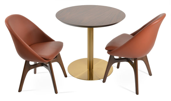 Soho Concept Tango Wood Dining Table - Modern Design With White Lacquer, Walnut, Natural Ash & Steel Base Brass,Walnut  Soho-concept-dining-chair-05955