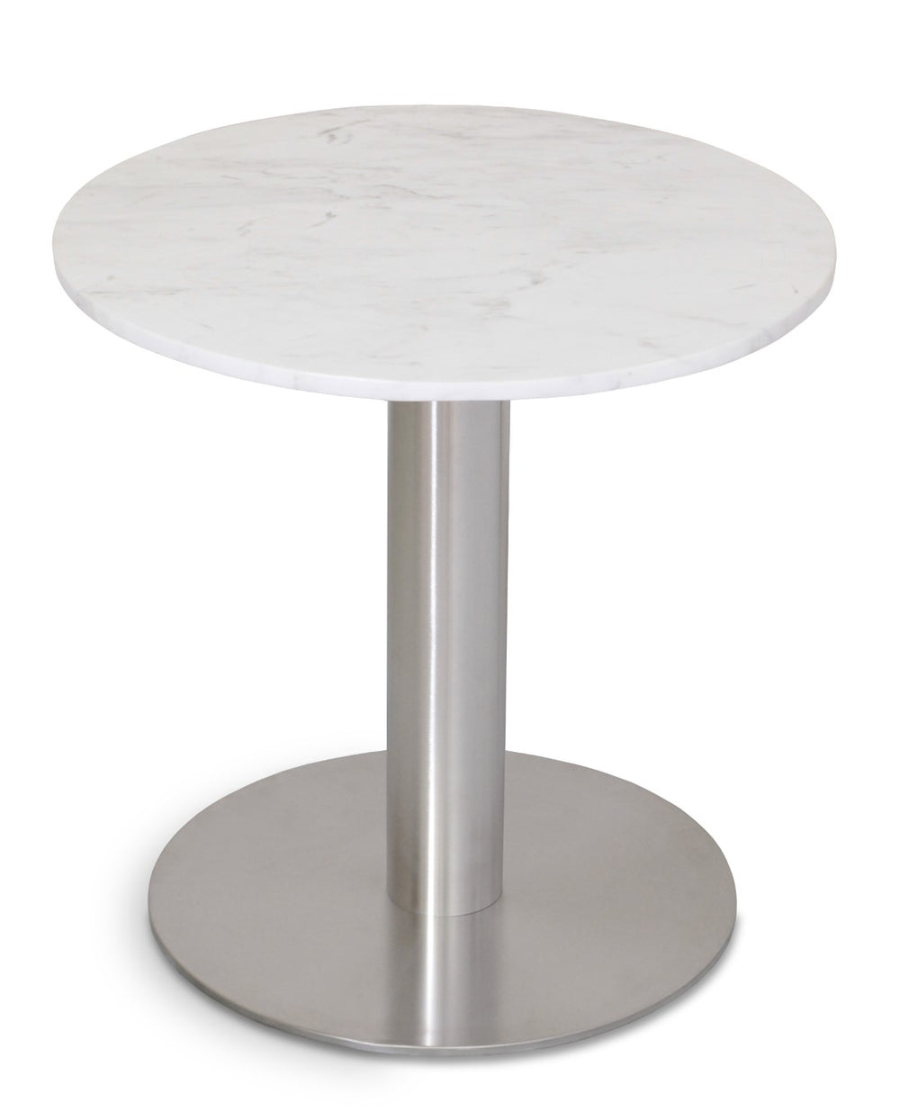 Soho Concept Tango Marble End Table: 21.5" White Carrara Italian Marble Top With Elegant Polished Steel Base   Soho-concept-dining-chair-13971