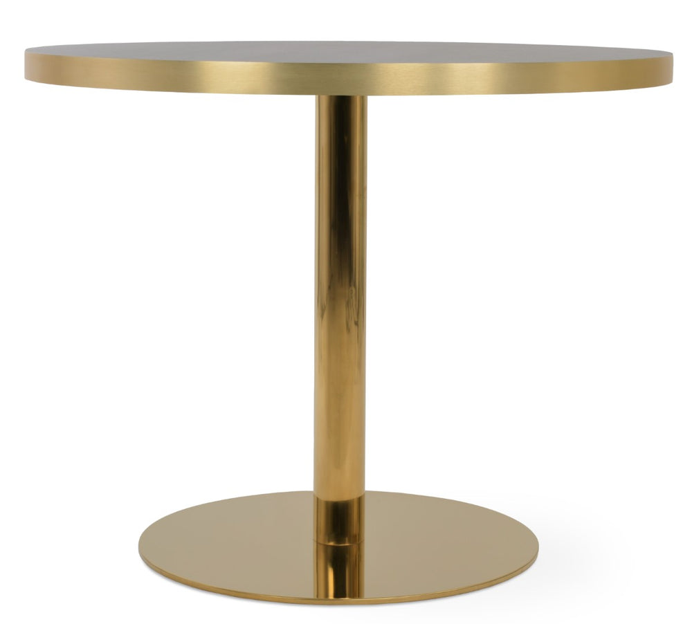 Soho Concept Hpl Round Mdf Laminate Veneer Tabletop With Aluminum Edge - Elegant Marble Finish For Modern Spaces Gold,Black  Soho-concept-dining-chair-13923