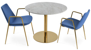 Soho Concept Eiffel Classy Dining Armchair - Elegant Boucle, Velvet & Nubuck Fabrics With Chrome & Gold Finishes Gold  Soho-concept-dining-chair-05956