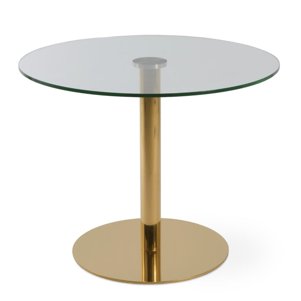 Soho Concept Tango Glass Dining Table: Modern 12mm Tempered Glass Top With Brushed Steel & Walnut Veneer Base Gold  Soho-concept-dining-chair-13914