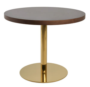 Soho Concept Tango Glass Dining Table - Sophisticated Clear Tempered Glass With Stylish Stainless Steel Base & Post Gold  Soho-concept-dining-chair-13959